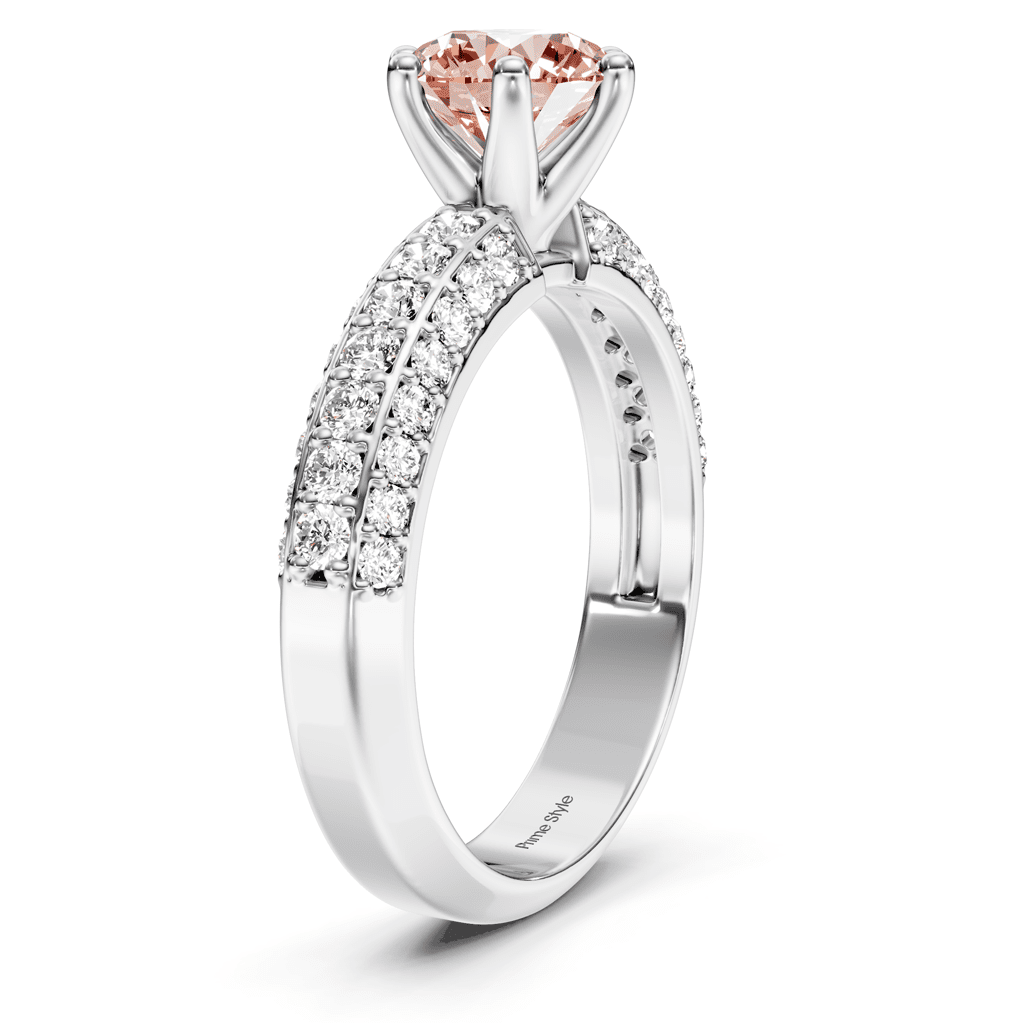 1.60 - 4.60 CT Round Cut Fancy Pink Diamonds - Engagement Ring - Primestyle.com