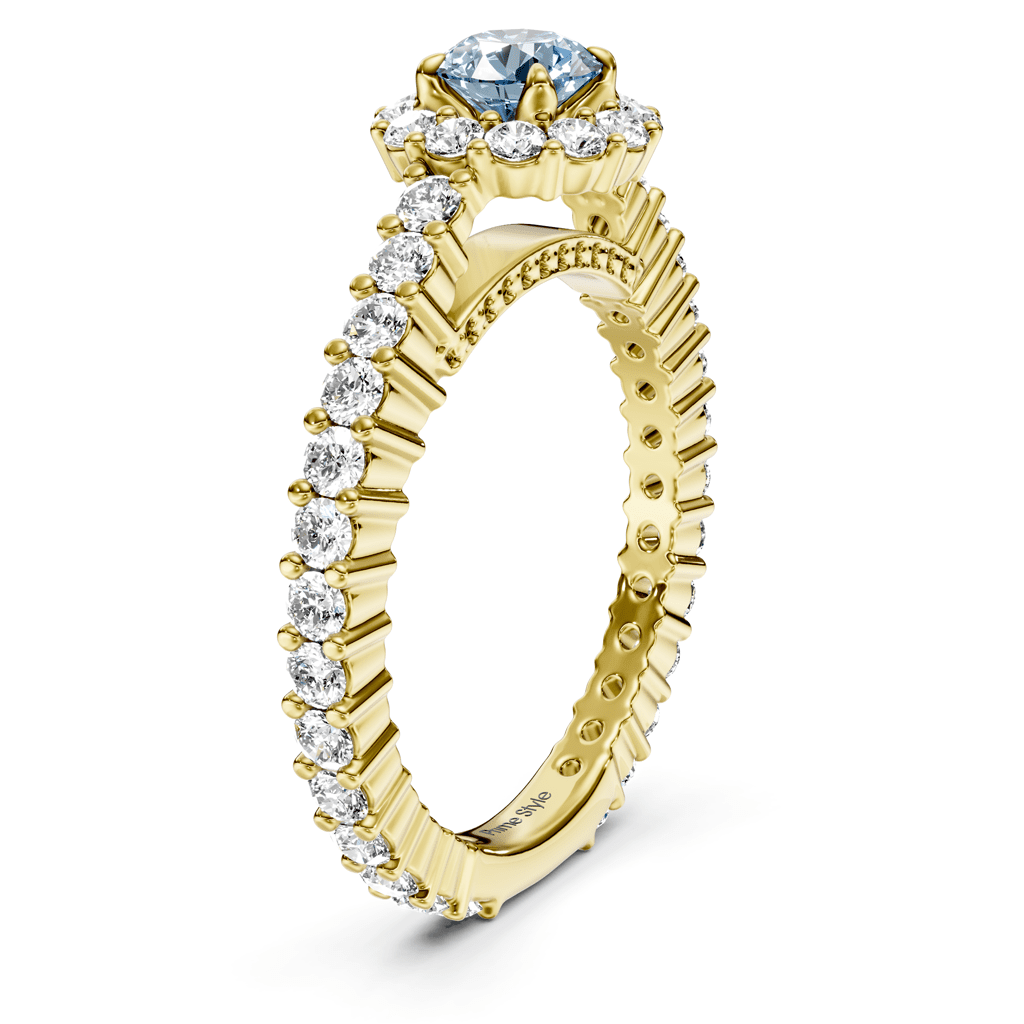 1.85 - 4.85 CT Round Cut Fancy Blue Diamonds - Engagement Ring - Primestyle.com