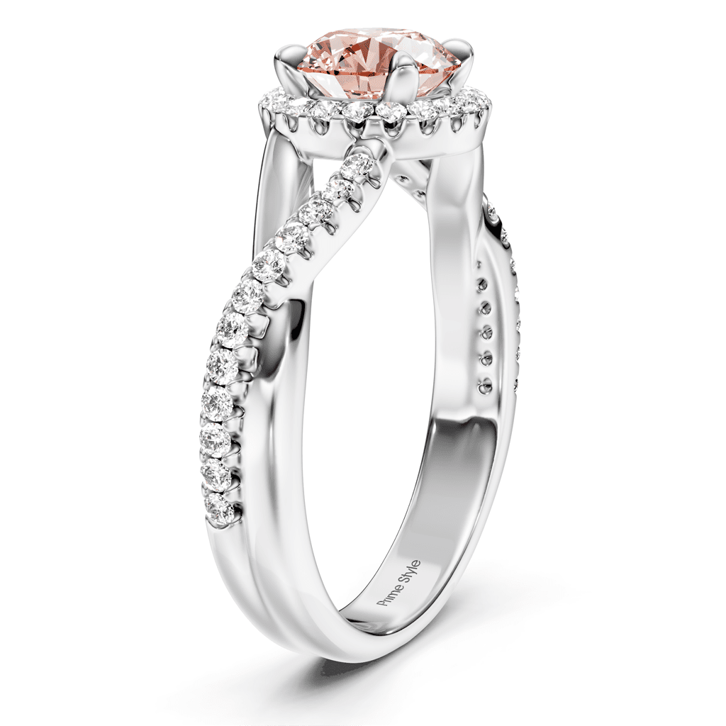1.25 - 4.25 CT Round Cut Fancy Pink Diamonds - Engagement Ring - Primestyle.com