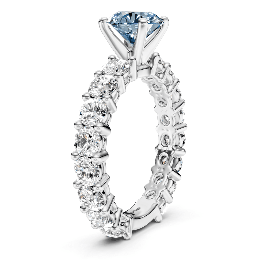 3.25 - 6.25 CT Round Cut Fancy Blue Diamonds - Engagement Ring - Primestyle.com