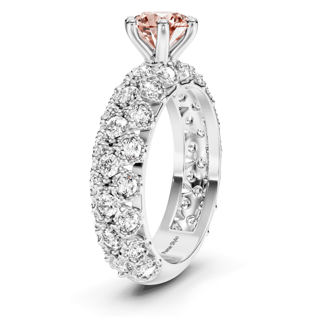2.50 - 5.50 CT Round Cut Fancy Pink Diamonds - Engagement Ring - Primestyle.com
