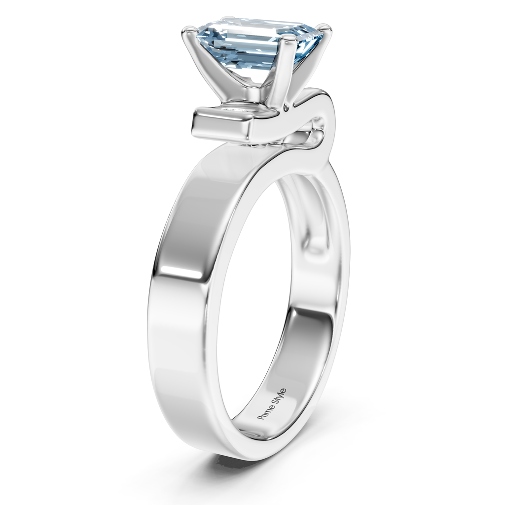 1.10-4.10 CT Emerald & Princess Cut Fancy Blue Diamonds - Engagement Ring