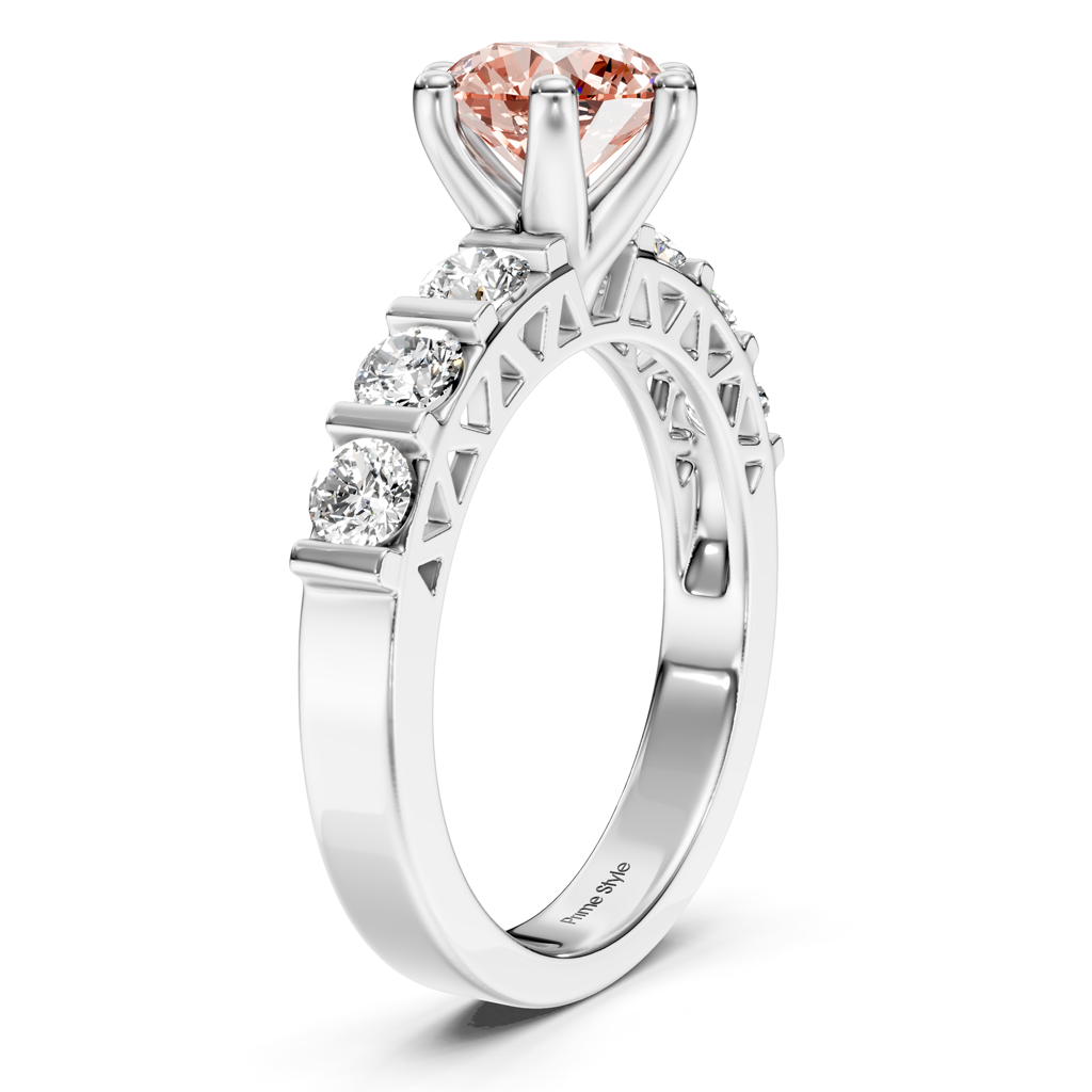 1.60-4.60 CT Round Cut Fancy Pink Diamonds - Engagement Ring