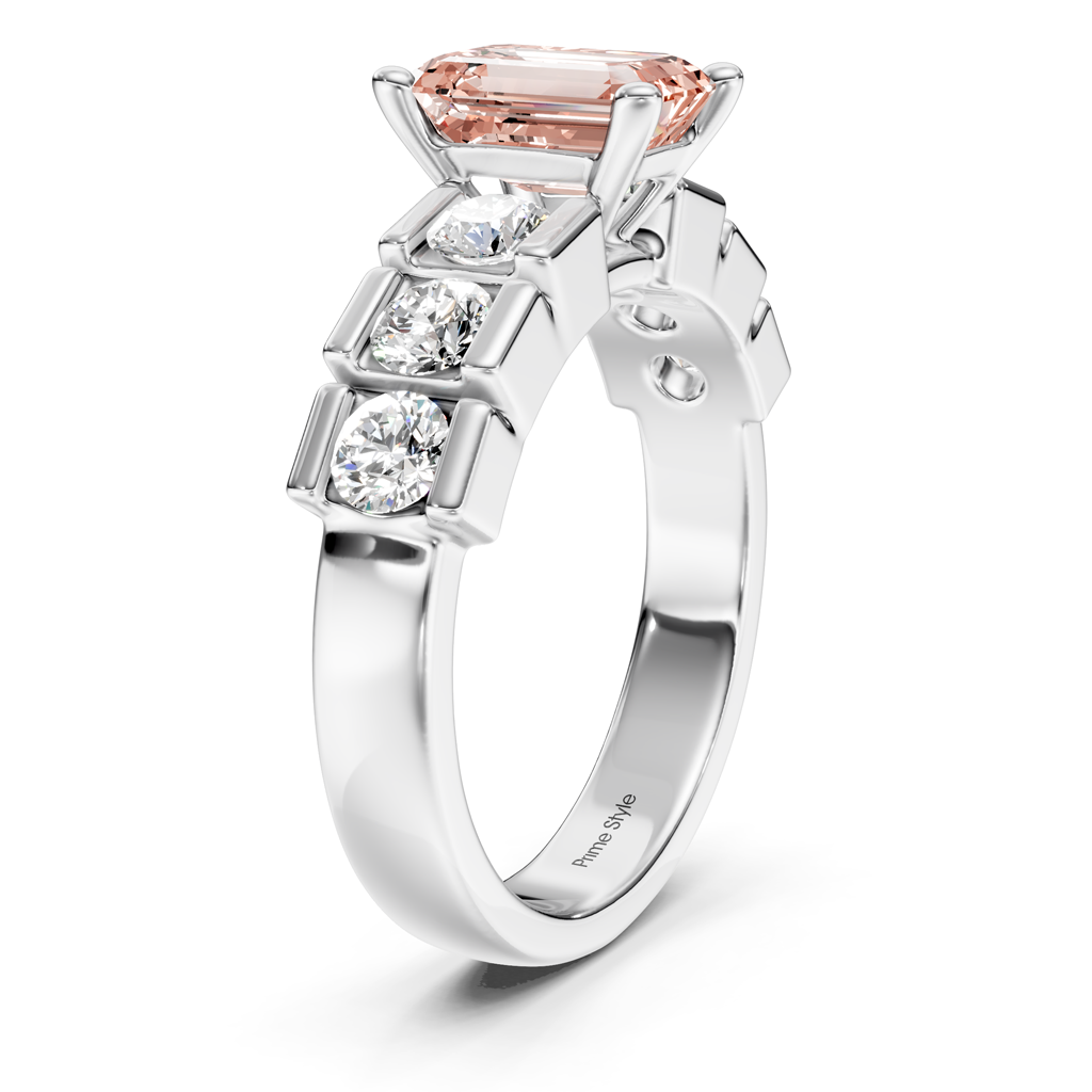 1.85-4.85 CT Princess & Round Cut Fancy Pink Diamonds - Engagement Ring
