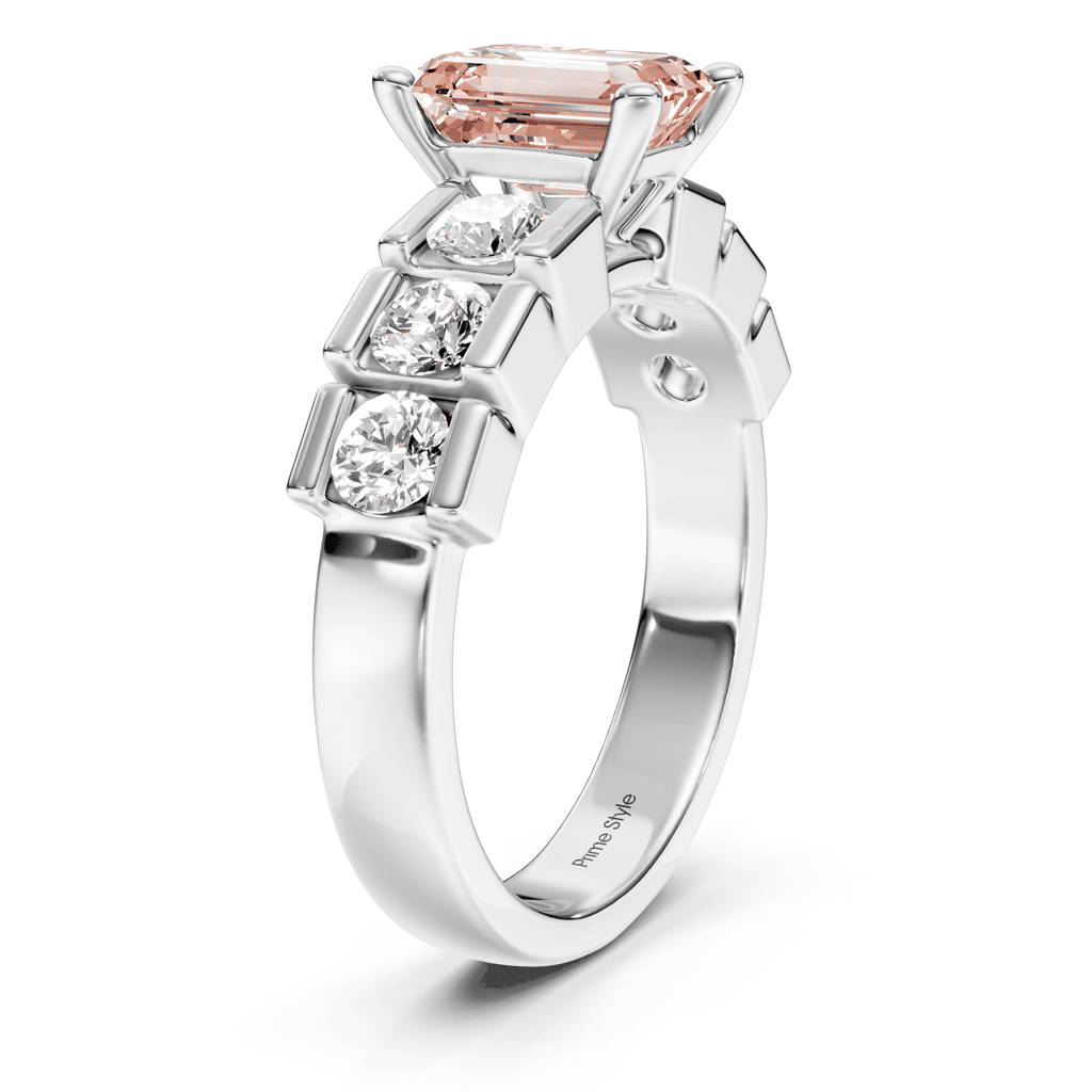 1.85 - 4.85 CT Princess & Round Cut Fancy Pink Diamonds - Engagement Ring - Primestyle.com