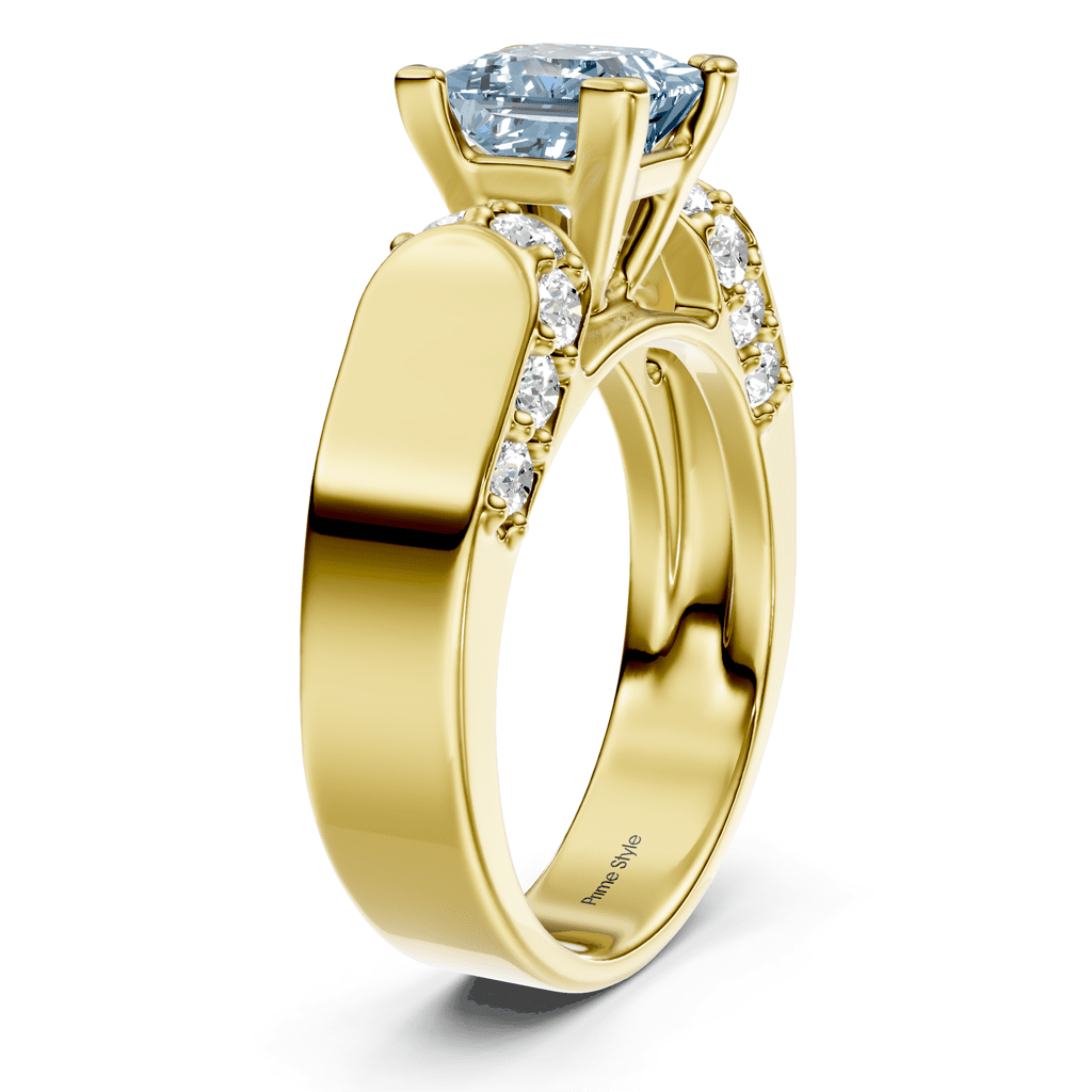 1.65 - 4.65 CT Princess & Round Cut Fancy Blue Diamonds - Engagement Ring - Primestyle.com