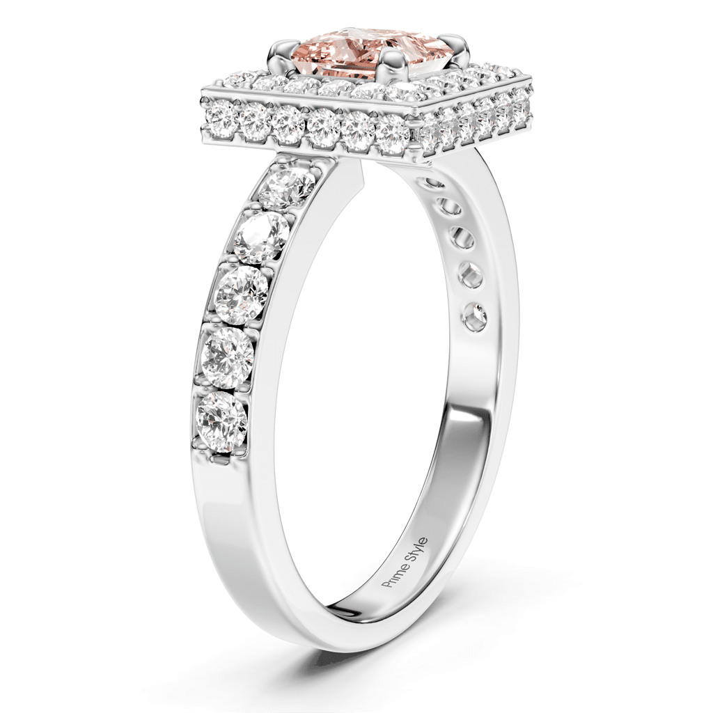 2.00-5.00 CT Princess & Round Cut Fancy Pink Diamonds - Engagement Ring