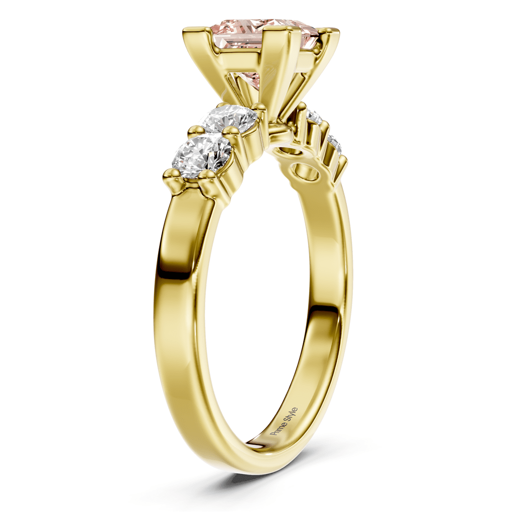 1.60 - 4.60 CT Princess & Round Cut Fancy Pink Diamonds - Engagement Ring - Primestyle.com
