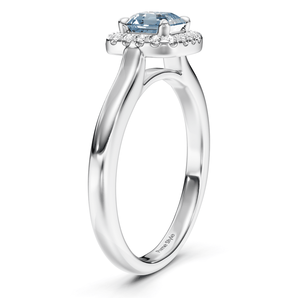 1.15 - 4.15 CT Ascher & Round Cut Fancy Blue Diamonds - Engagement Ring - Primestyle.com