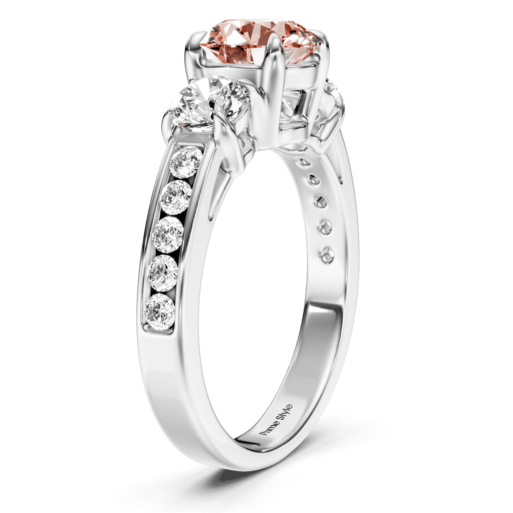 1.75 - 4.75 CT Round Cut Fancy Pink Diamonds - Engagement Ring - Primestyle.com