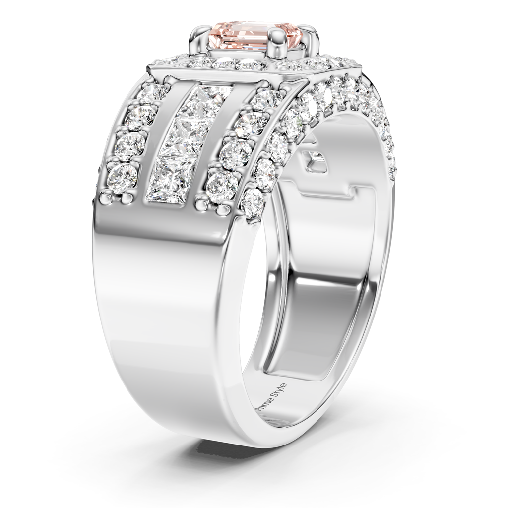 2.70-5.70 CT Emerald & Round Cut Fancy Pink Diamonds - Engagement Ring