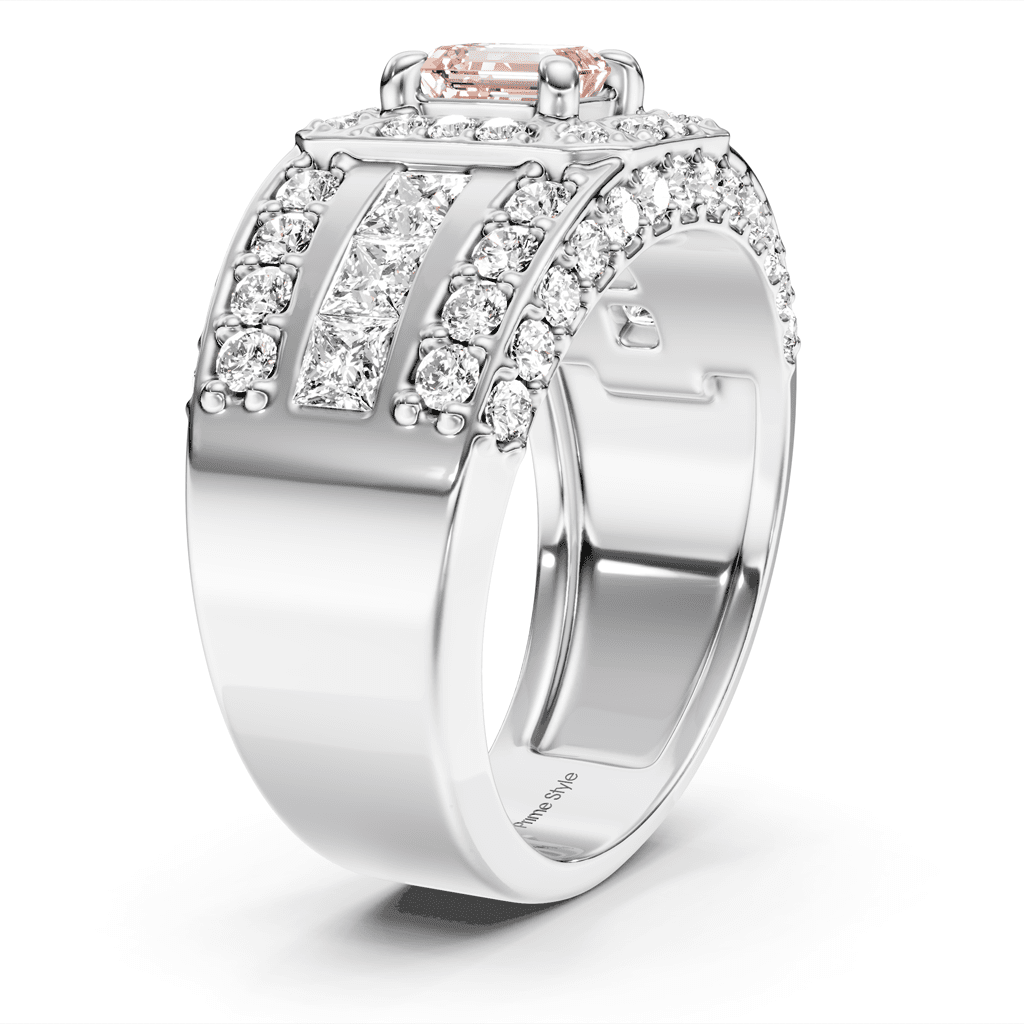 2.70-5.70 CT Emerald & Round Cut Fancy Pink Diamonds - Engagement Ring