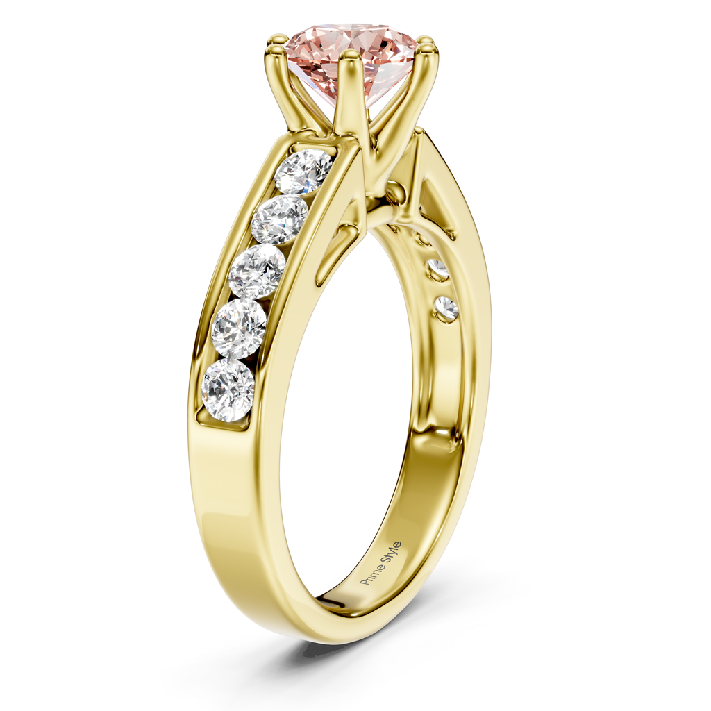 1.65-4.65 CT Round Cut Fancy Pink Diamonds - Engagement Ring