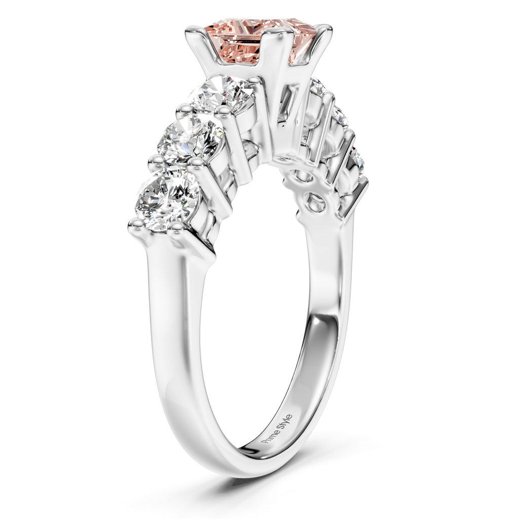 2.60-5.60 CT Round Cut Fancy Pink Diamonds - Engagement Ring