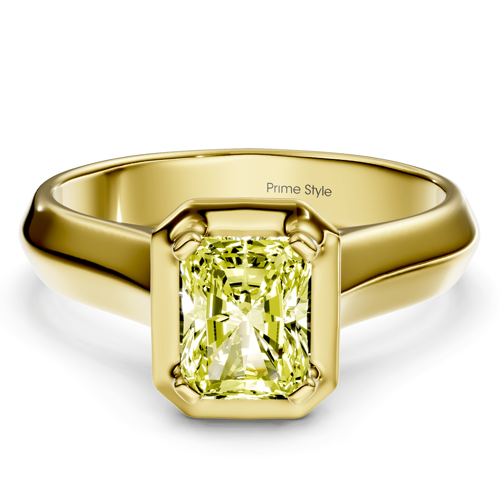 1.02 - 4.02 CT Radiant & Round Cut Fancy Yellow Diamonds - Engagement Ring - Primestyle.com