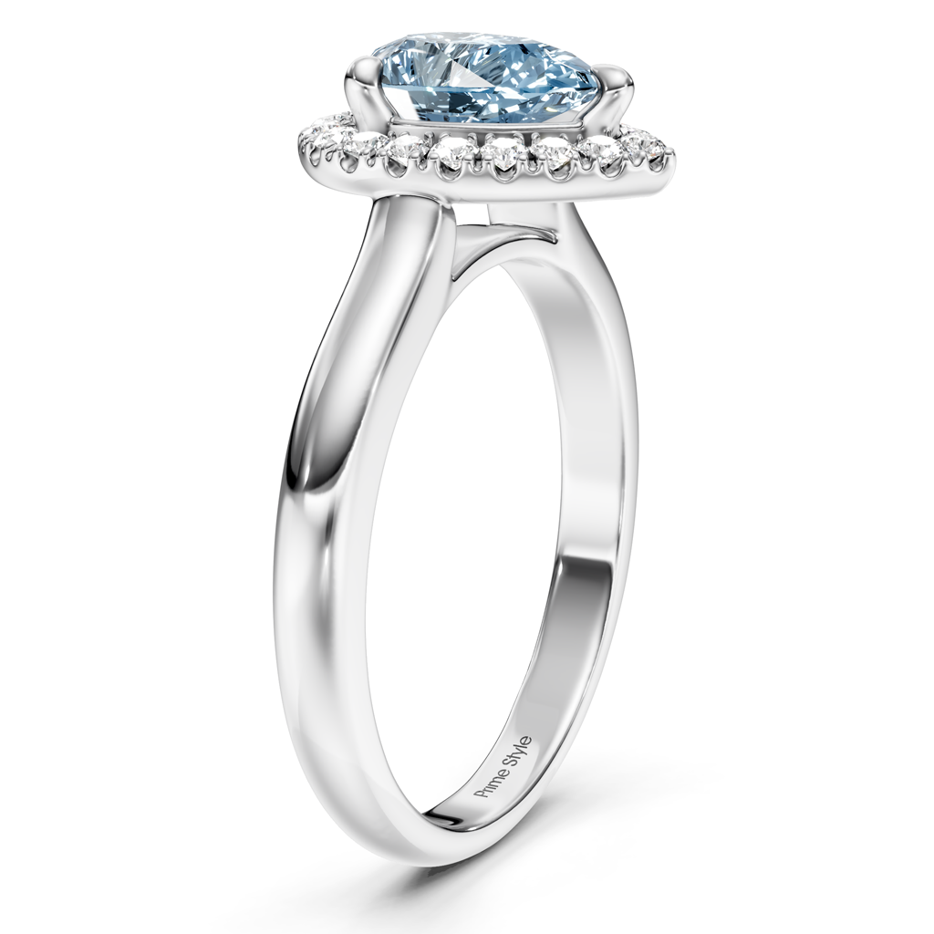 1.20-4.20 CT Pear & Round Cut Fancy Blue Diamonds - Engagement Ring