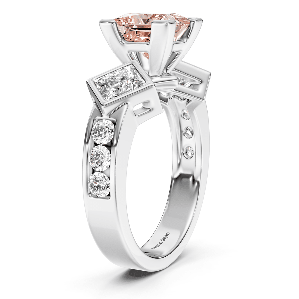 2.20 - 5.20 CT Princess & Round Cut Fancy Pink Diamonds - Engagement Ring - Primestyle.com
