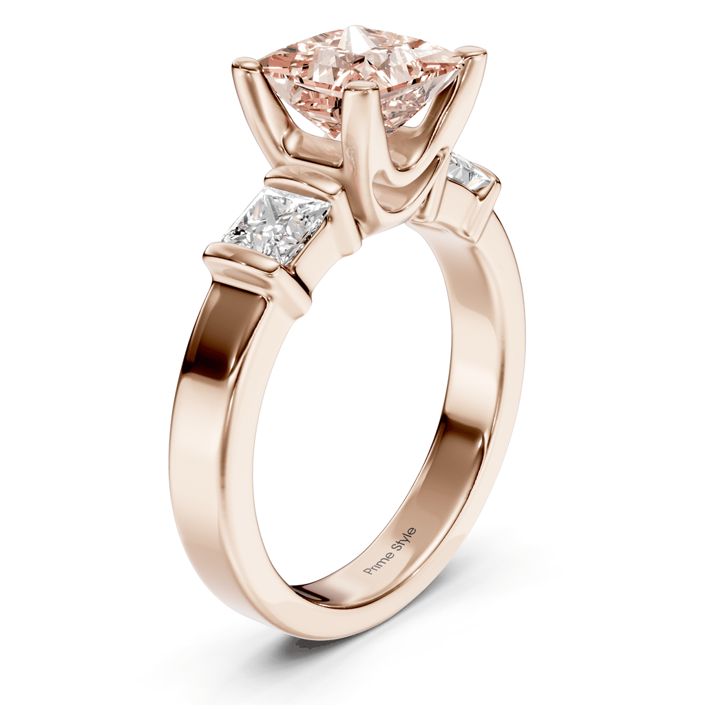 1.50 - 4.50 CT Princess Cut Fancy Pink Diamonds - Engagement Ring - Primestyle.com