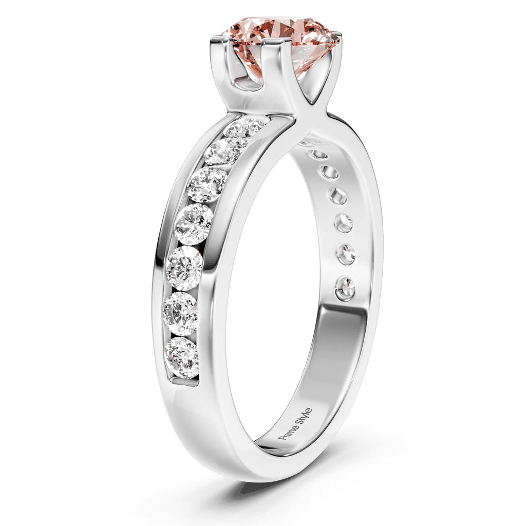 1.60 - 4.60 CT Round Cut Fancy Pink Diamonds - Engagement Ring - Primestyle.com