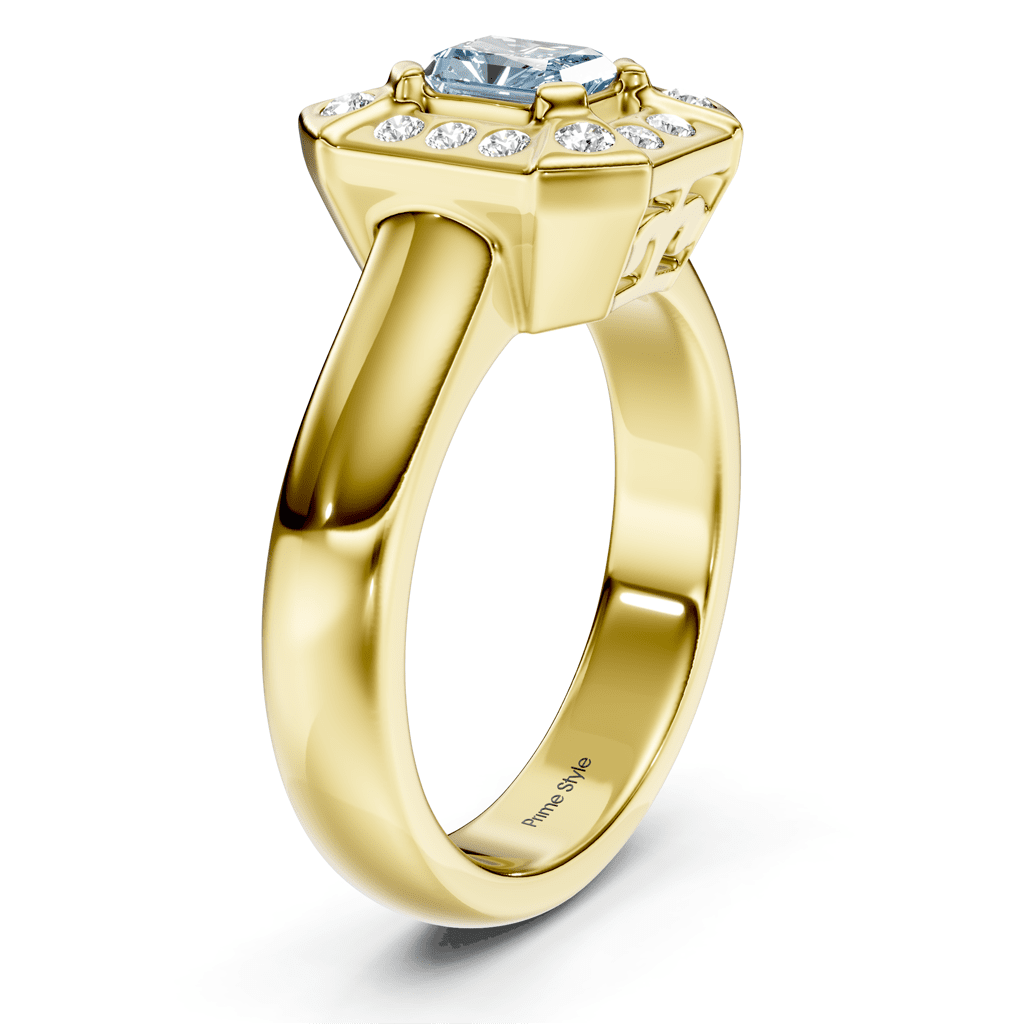 1.16 - 4.16 CT Radiant & Round Cut Fancy Blue Diamonds - Engagement Ring - Primestyle.com