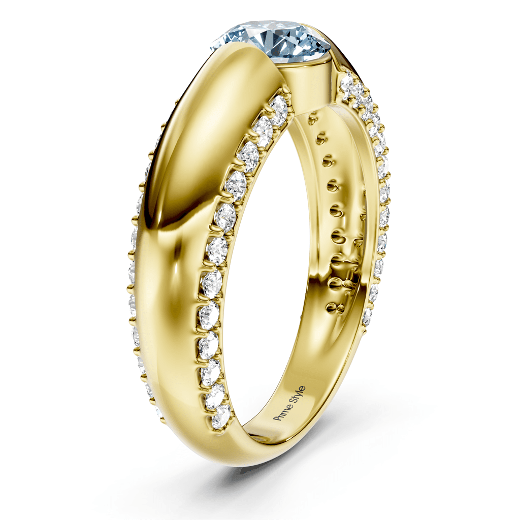 1.65-4.65 CT Round Cut Fancy Blue Diamonds - Engagement Ring