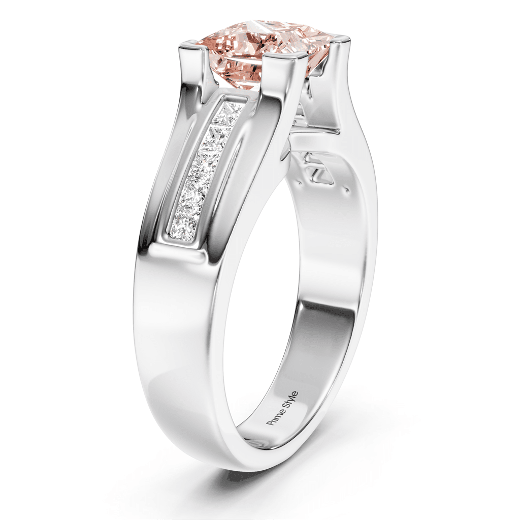 1.35 - 4.35 CT Princess Cut Fancy Pink Diamonds - Engagement Ring - Primestyle.com