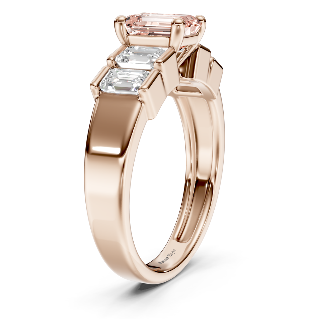 2.30-5.30 CT Emerald Cut Fancy Pink Diamonds - Engagement Ring