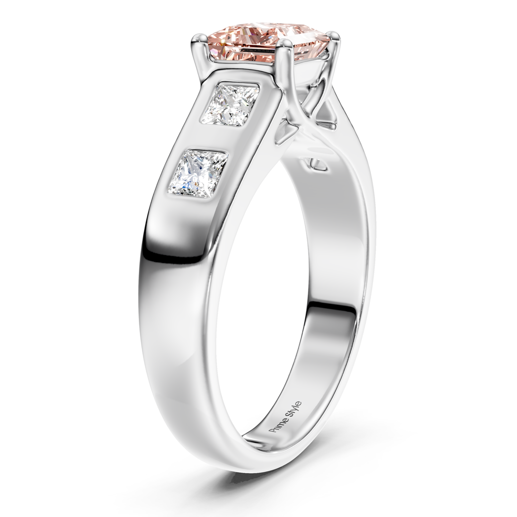 1.50-4.50 CT Princess Cut Fancy Pink Diamonds - Engagement Ring