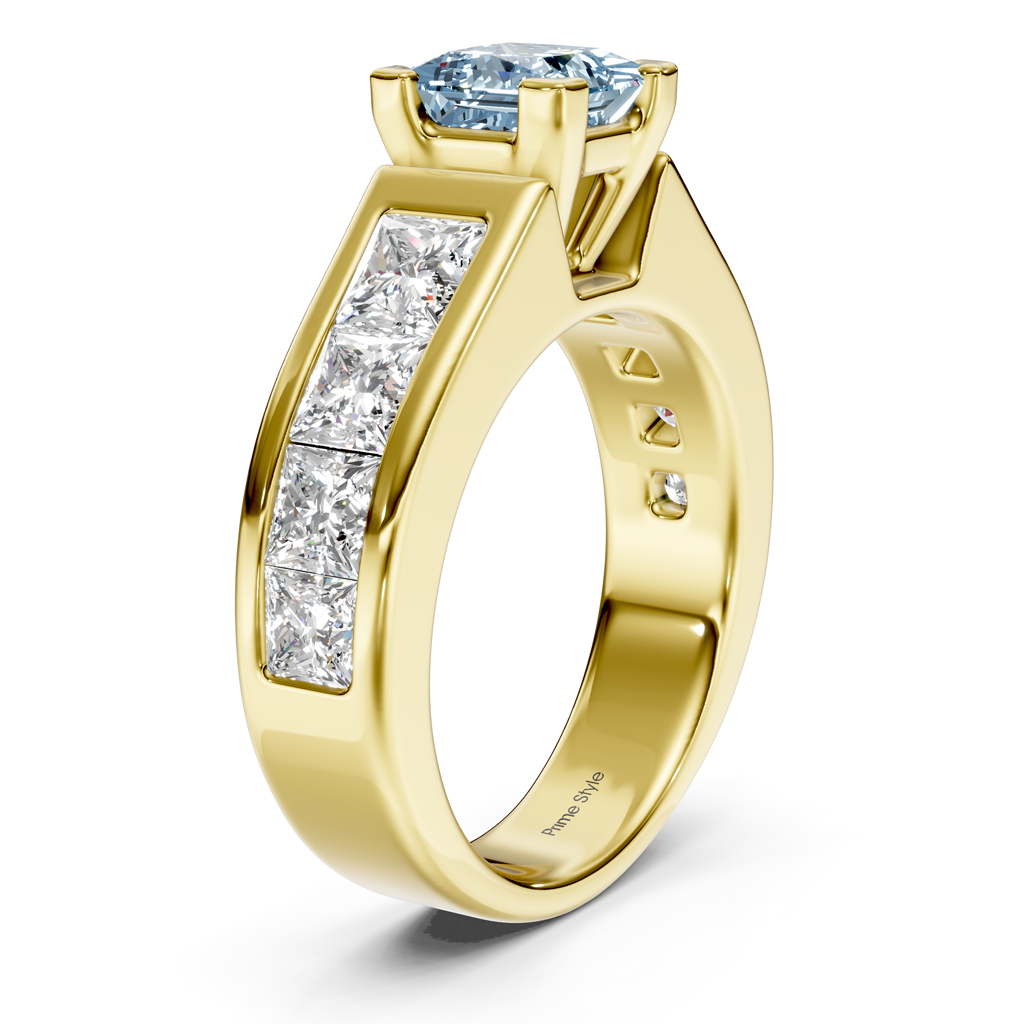 3.30-6.30 CT Princess Cut Fancy Blue Diamonds - Engagement Ring