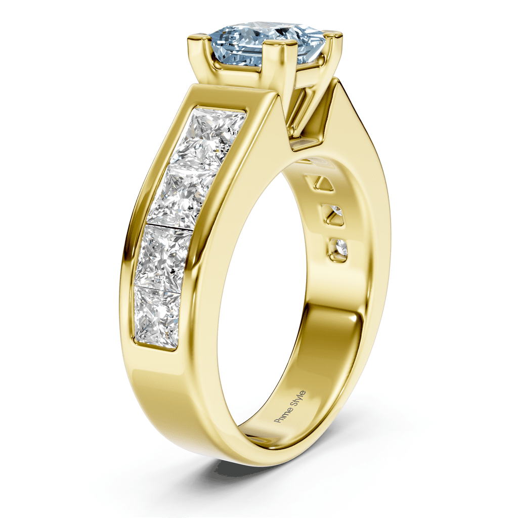 3.30 - 6.30 CT Princess Cut Fancy Blue Diamonds - Engagement Ring - Primestyle.com