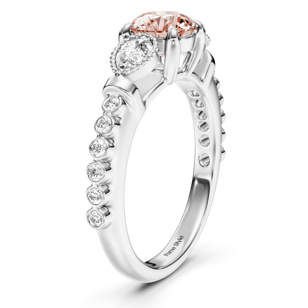 1.42 - 4.42 CT Pear & Round Cut Fancy Pink Diamonds - Engagement Ring - Primestyle.com