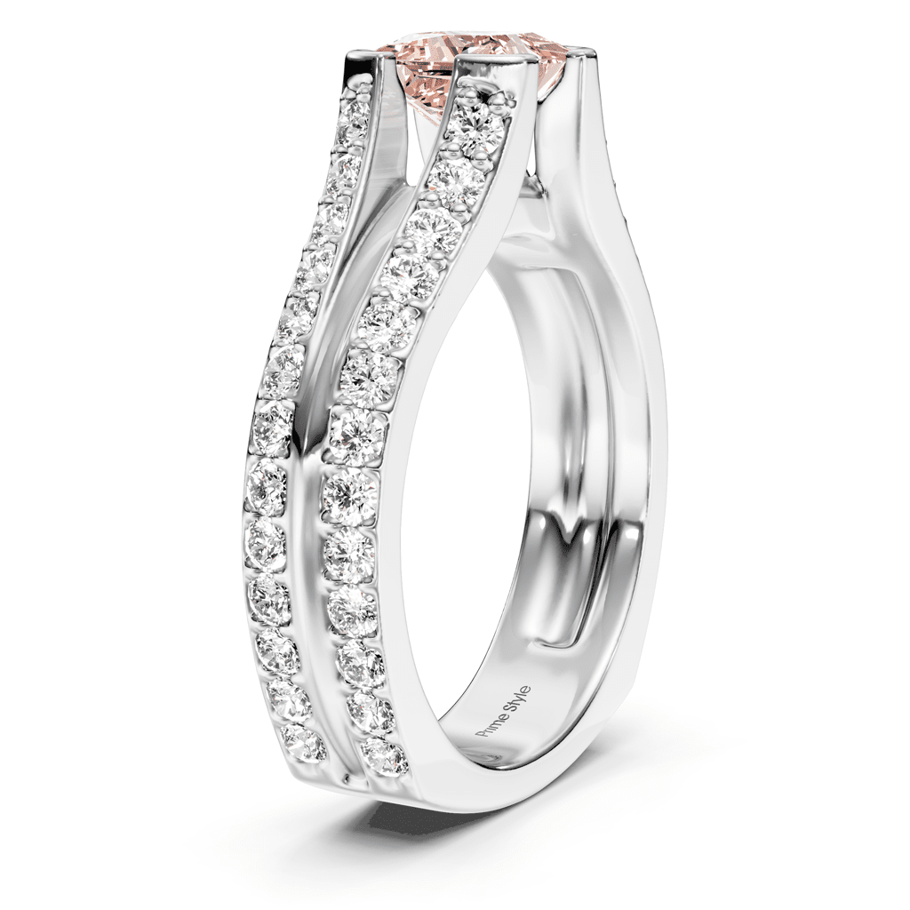 2.00 - 5.00 CT Princess & Round Cut Fancy Pink Diamonds - Engagement Ring - Primestyle.com