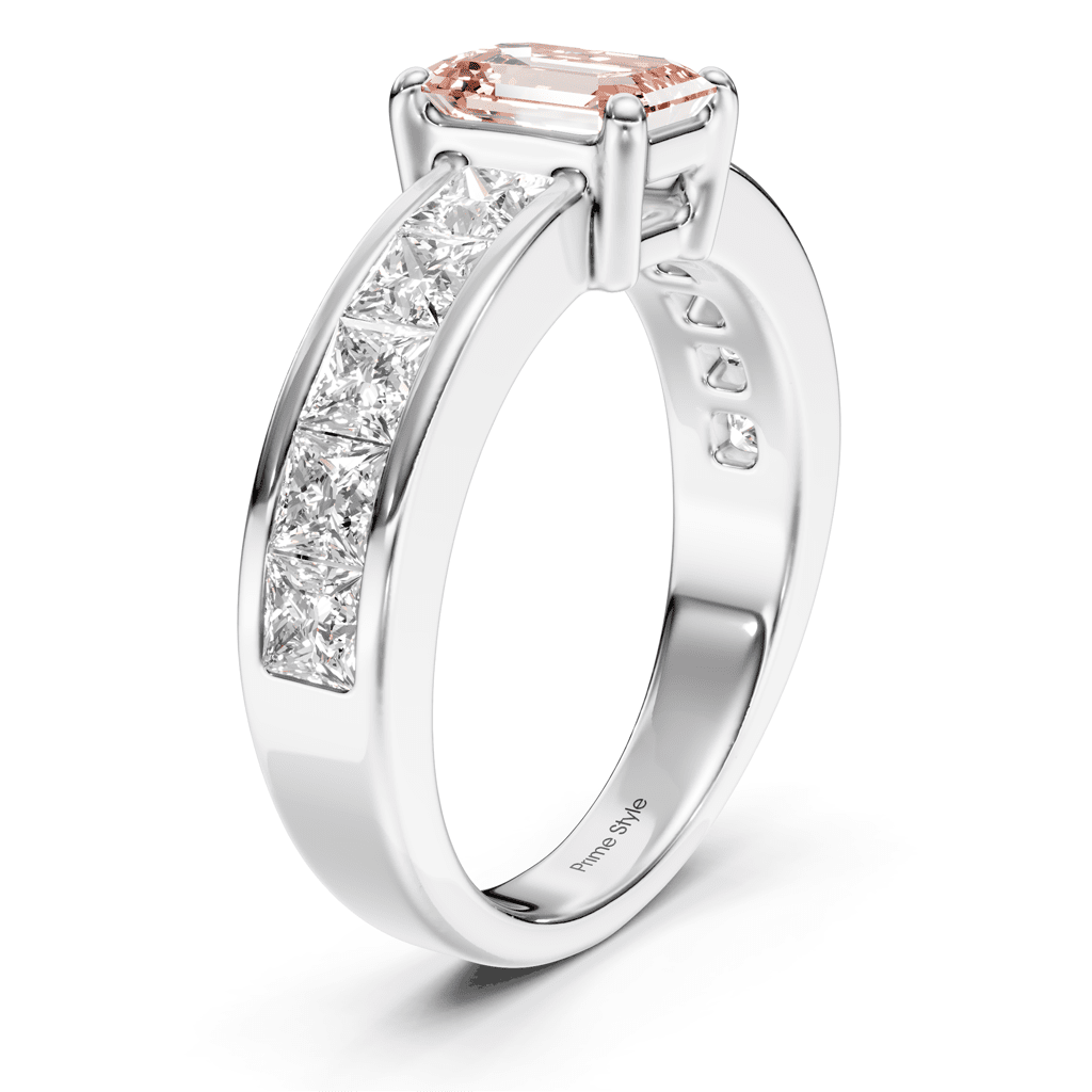 2.50 - 5.50 CT Emerald & Princess Cut Fancy Pink Diamonds - Engagement Ring - Primestyle.com