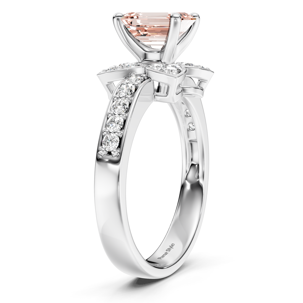 1.40-4.40 CT Emerald & Round Cut Fancy Pink Diamonds - Engagement Ring