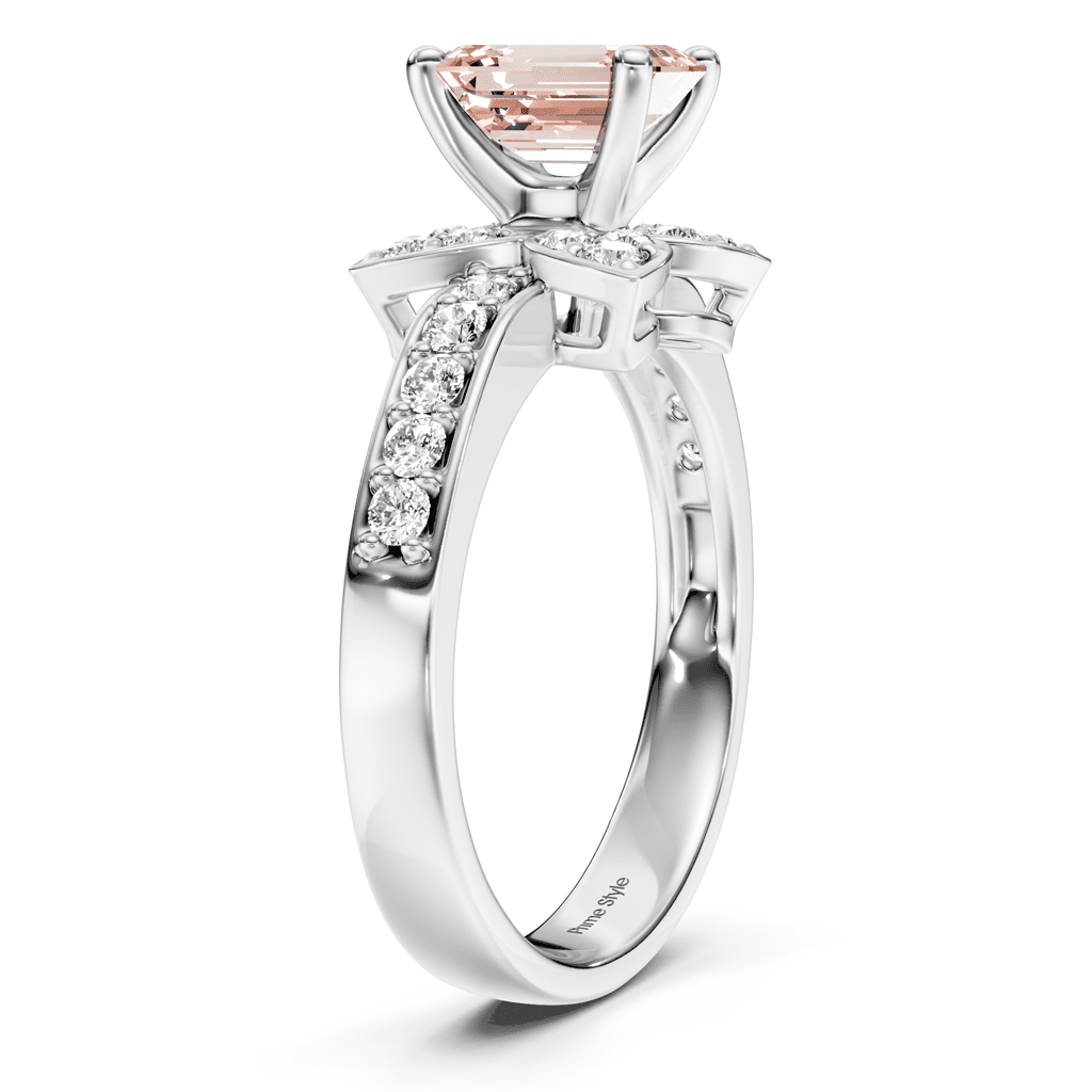 1.40 - 4.40 CT Emerald & Round Cut Fancy Pink Diamonds - Engagement Ring - Primestyle.com