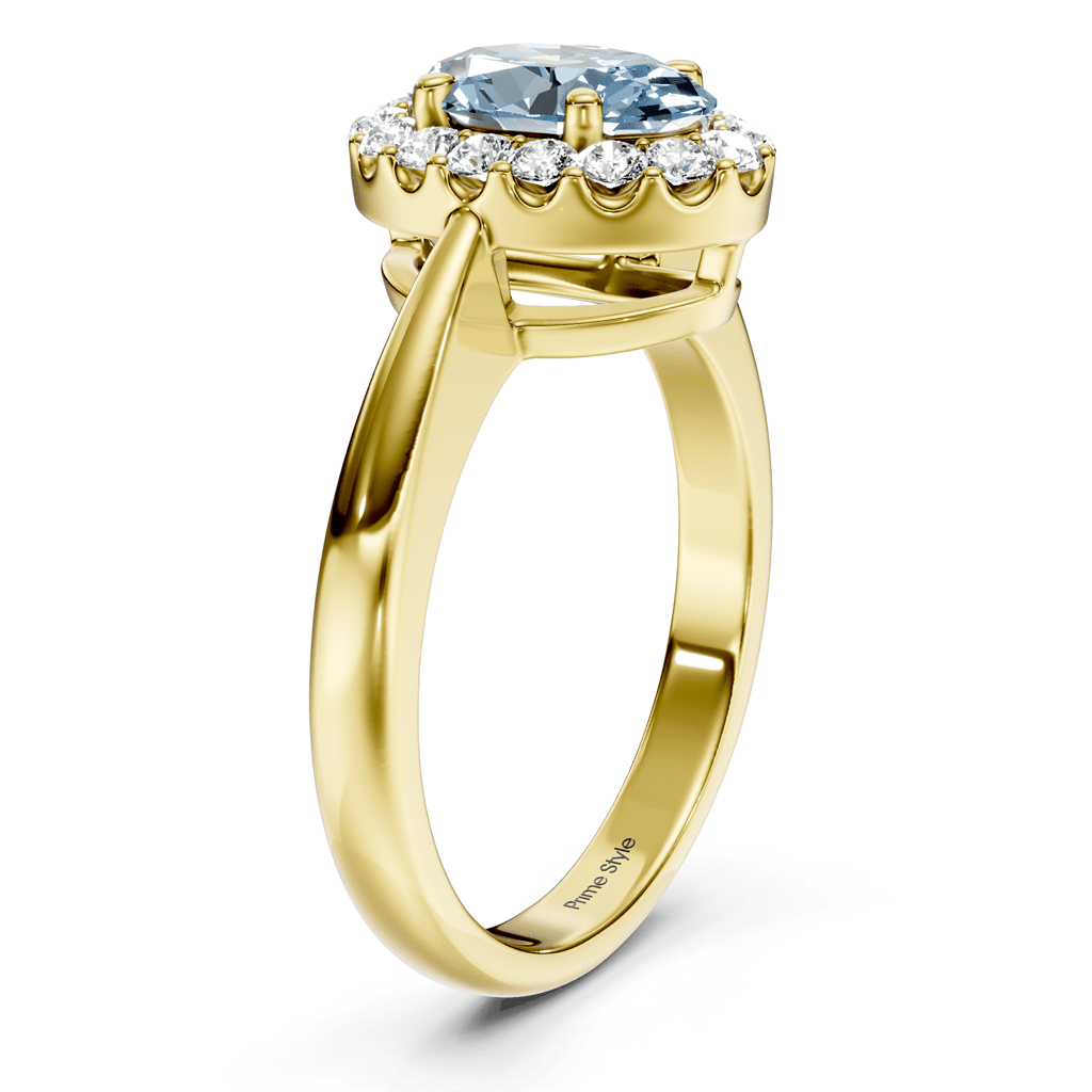 1.30 - 4.30 CT Oval & Round Cut Fancy Blue Diamonds - Engagement Ring - Primestyle.com