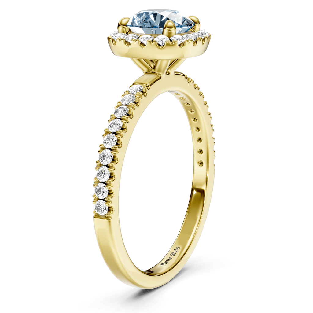 1.40 - 4.40 CT Round Cut Fancy Blue Diamonds - Engagement Ring - Primestyle.com