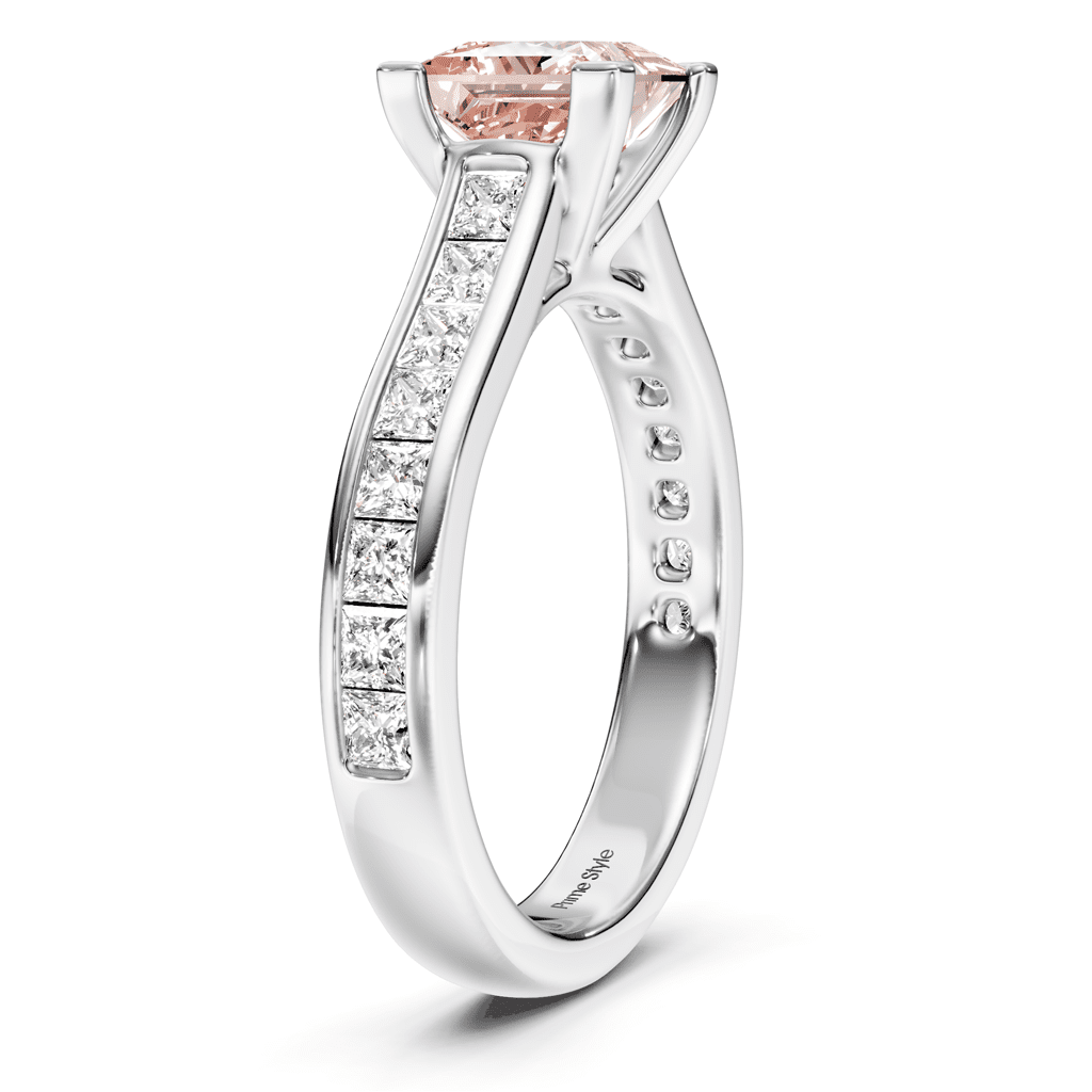 1.80 - 4.80 CT Princess Cut Fancy Pink Diamonds - Engagement Ring - Primestyle.com