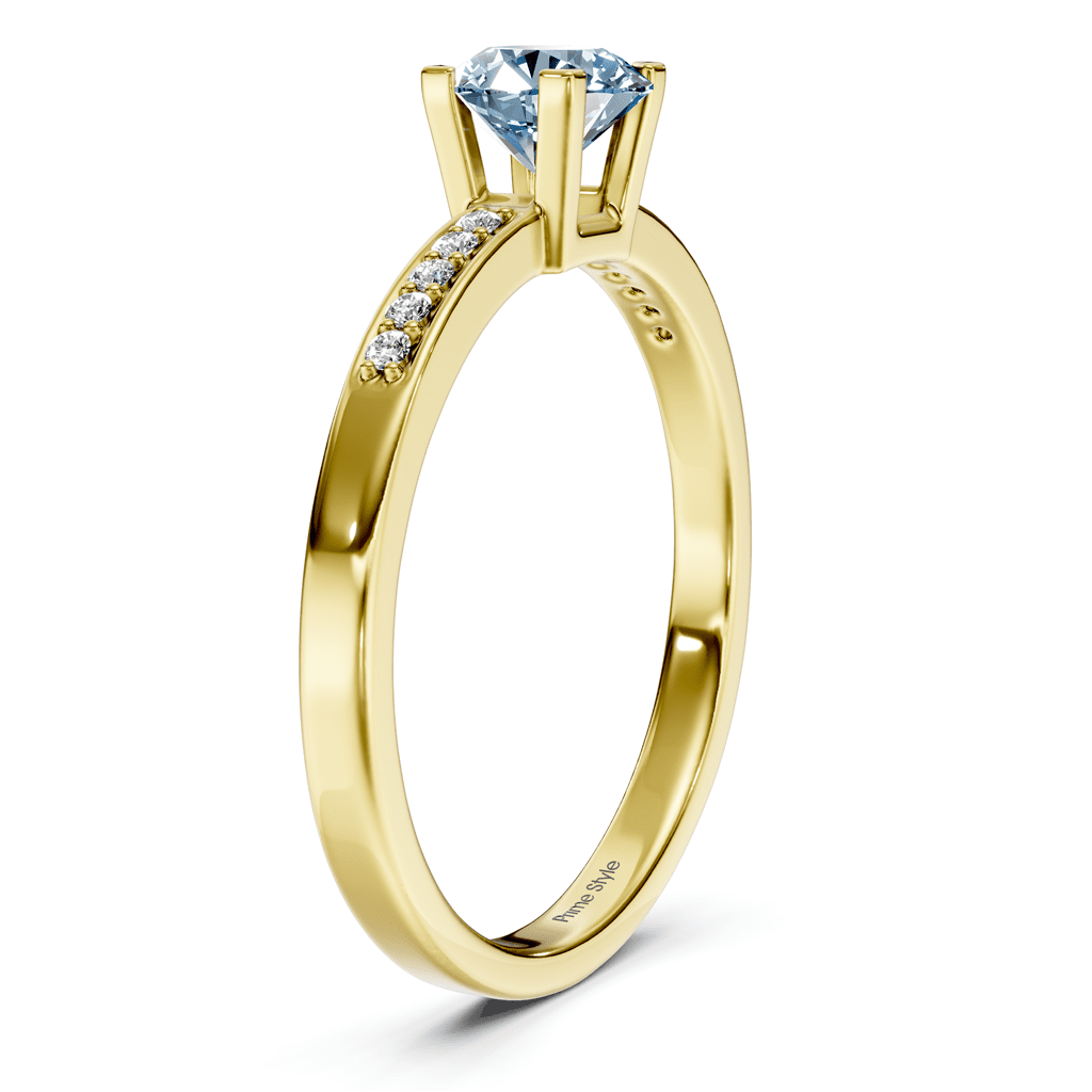 1.10 - 4.10 CT Round Cut Fancy Blue Diamonds - Engagement Ring - Primestyle.com