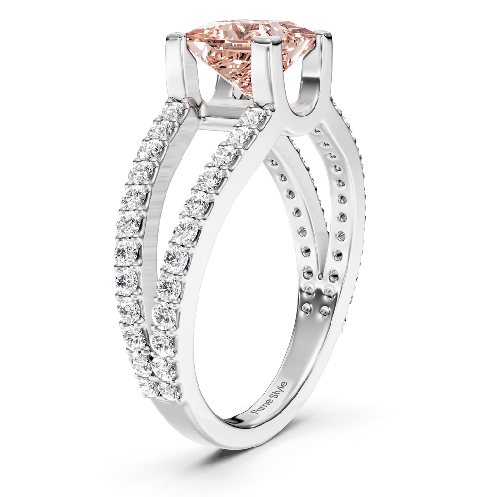 1.50-4.50 CT Princess & Round Cut Fancy Pink Diamonds - Engagement Ring