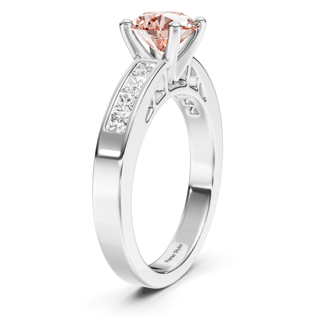 1.50-4.50 CT Princess & Round Cut Fancy Pink Diamonds - Engagement Ring