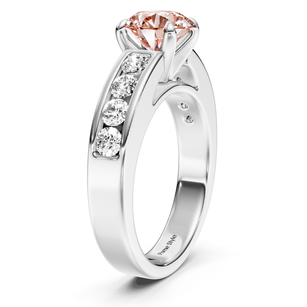1.45-4.45 CT Round Cut Fancy Pink Diamonds - Engagement Ring