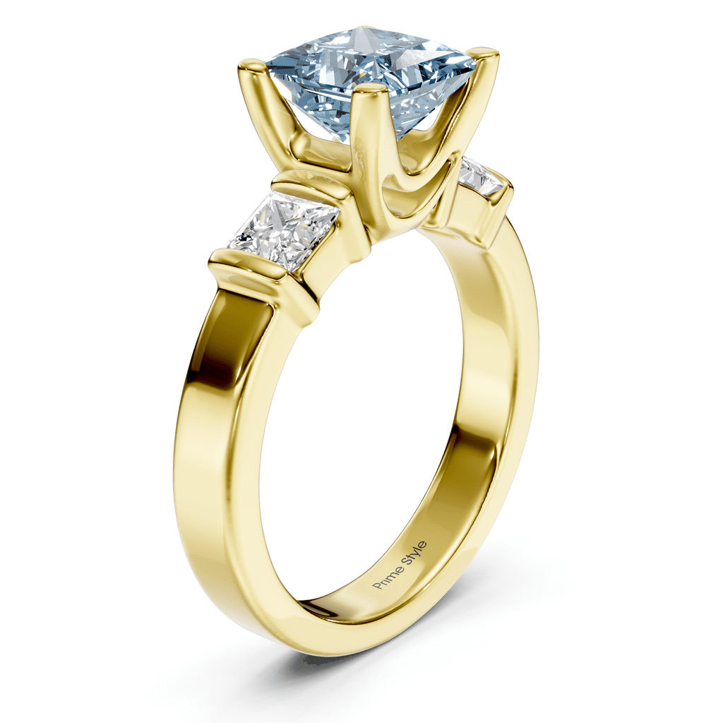 1.50 - 4.50 CT Princess Cut Fancy Blue Diamonds - Engagement Ring - Primestyle.com