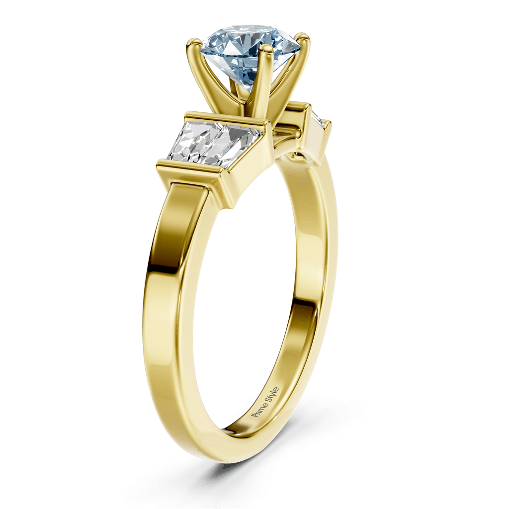 1.40 - 4.40 CT Round & Taper Cut Fancy Blue Diamonds - Engagement Ring - Primestyle.com