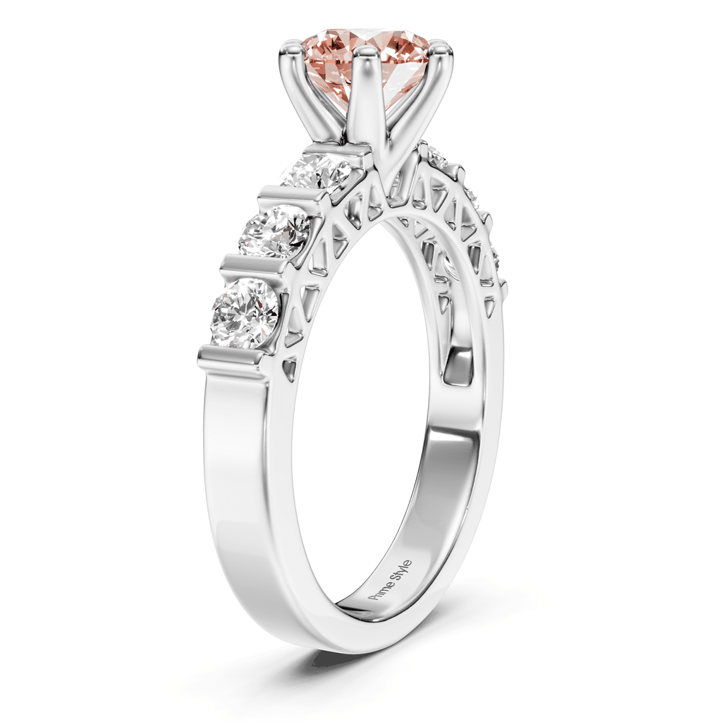 1.60 - 4.60 CT Round Cut Fancy Pink Diamonds - Engagement Ring - Primestyle.com
