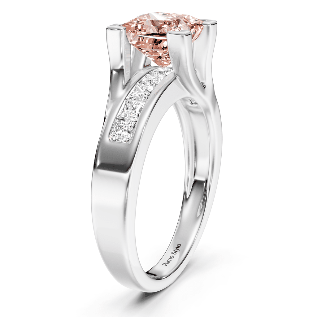 1.45-4.45 CT Princess Cut Fancy Pink Diamonds - Engagement Ring