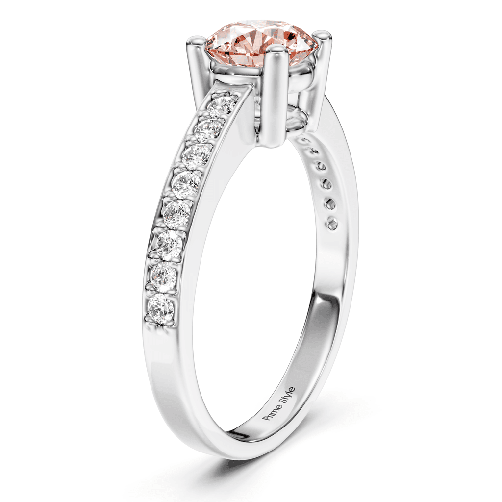 1.25 - 4.25 CT Round Cut Fancy Pink Diamonds - Engagement Ring - Primestyle.com