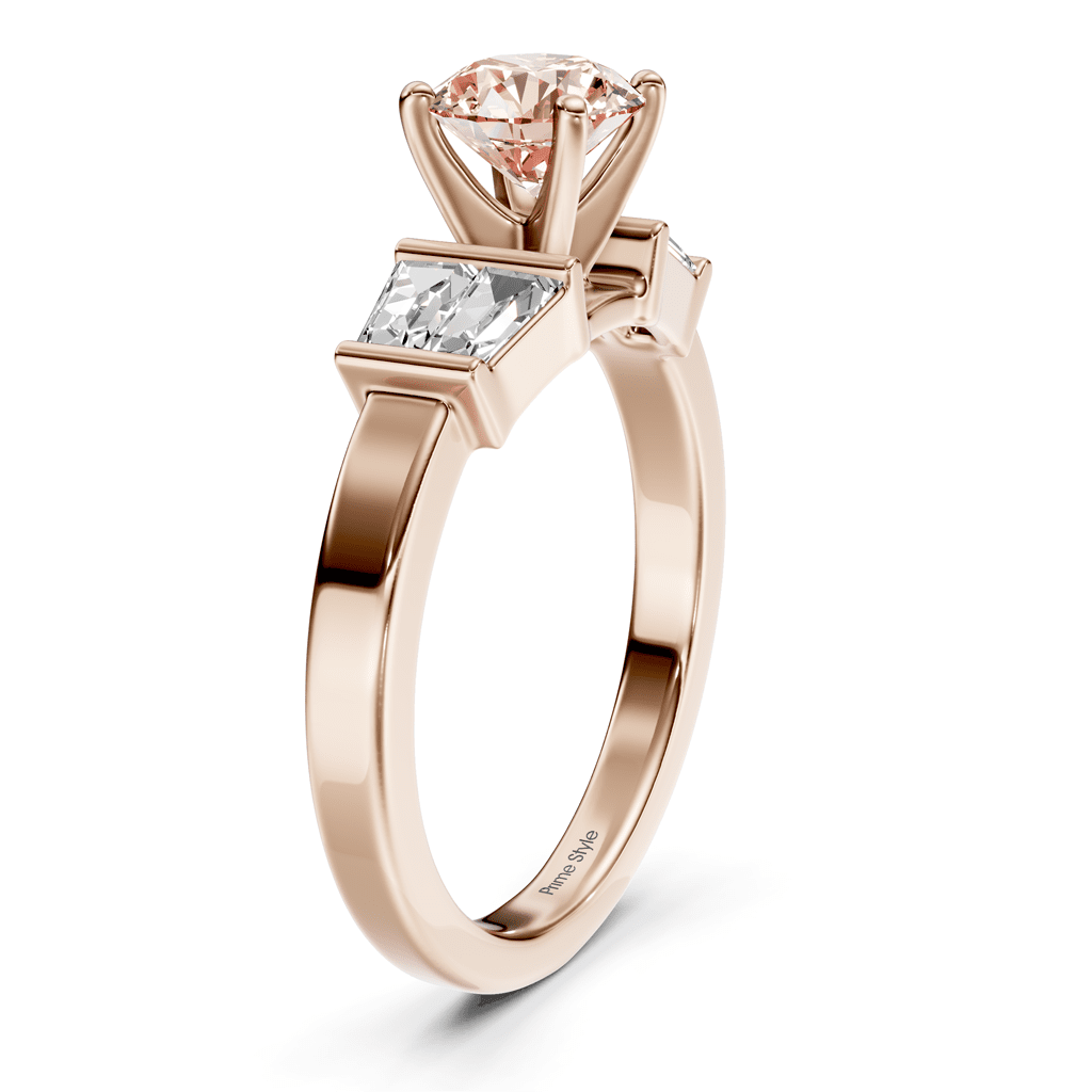1.40-4.40 CT Round & Taper Cut Fancy Pink Diamonds - Engagement Ring