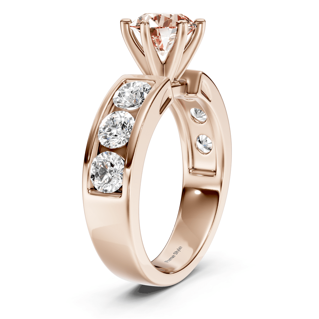 2.50 - 5.50 CT Round Cut Fancy Pink Diamonds - Engagement Ring - Primestyle.com