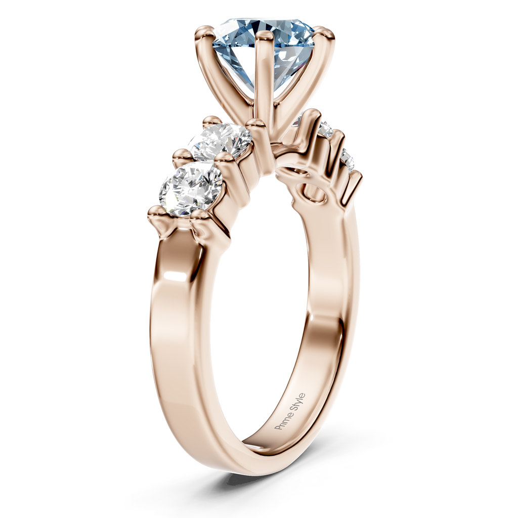 1.60-4.60 CT Round Cut Fancy Blue Diamonds - Engagement Ring